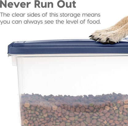Dog Food Storage Container, Up to 30+11 lbs, Navy, Made in USA