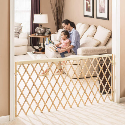 Expansion Walk-Thru Room Divider Baby Gate (Natural Wood)