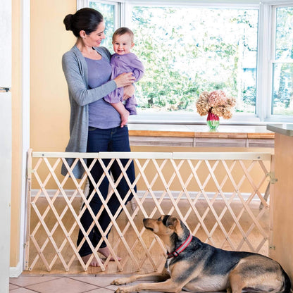 Expansion Walk-Thru Room Divider Baby Gate (Natural Wood)