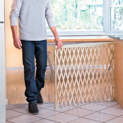 Expansion Walk-Thru Room Divider Baby Gate (Natural Wood)