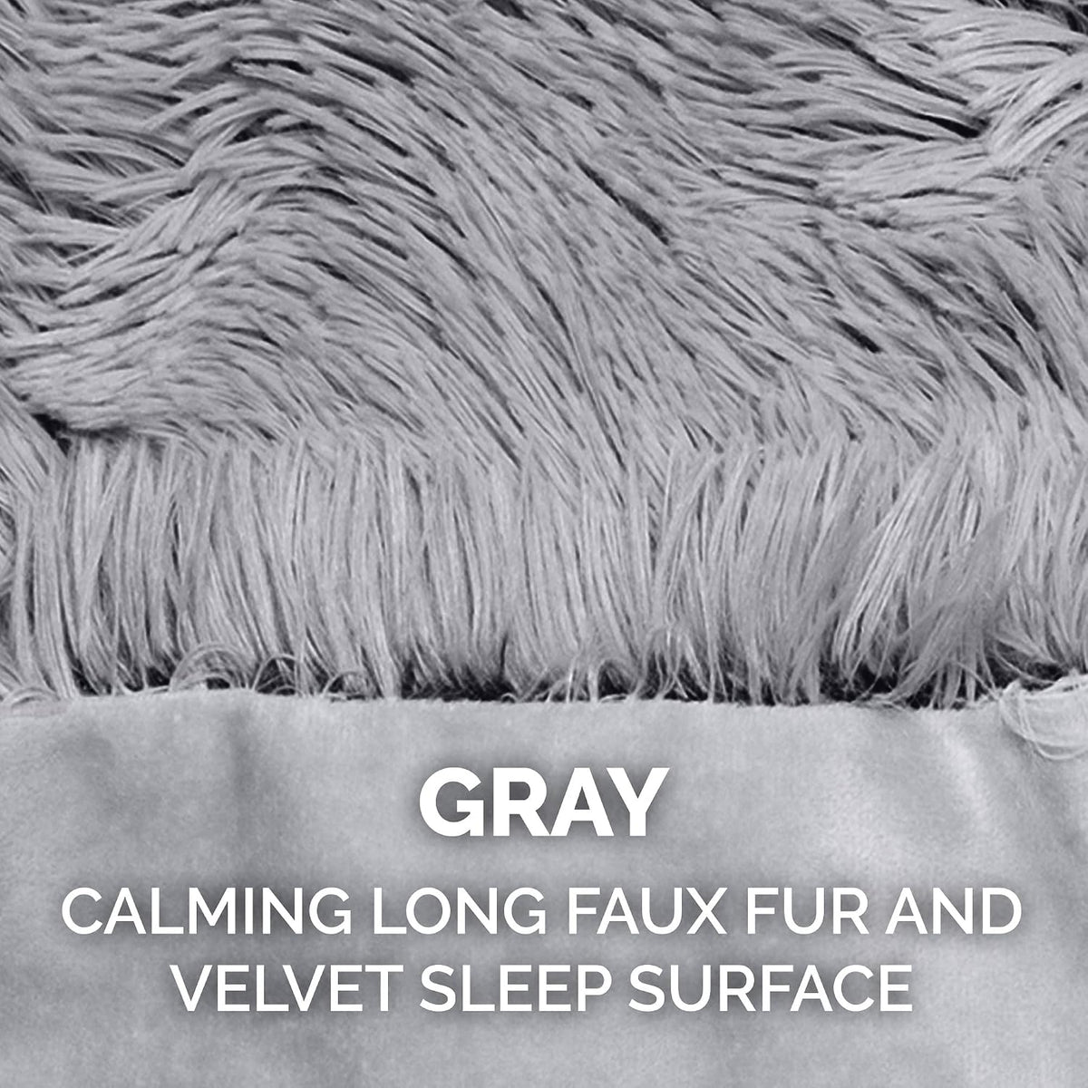 Waterproof Throw Blanket for Dogs & Indoor Cats, Washable - Shaggy Plush Calming Long Faux Fur & Velvet Dog Blanket - Gray, Large