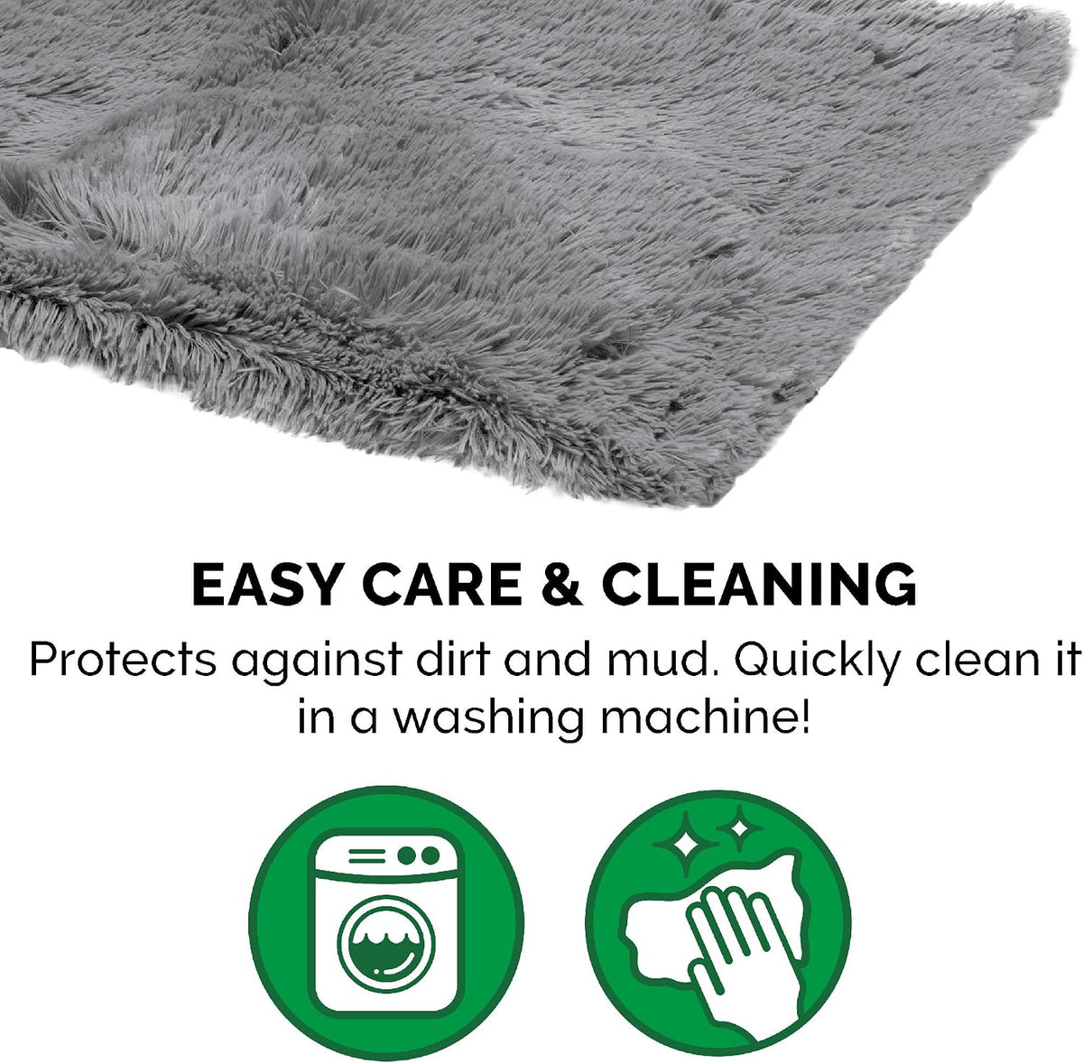Waterproof Throw Blanket for Dogs & Indoor Cats, Washable - Shaggy Plush Calming Long Faux Fur & Velvet Dog Blanket - Gray, Large