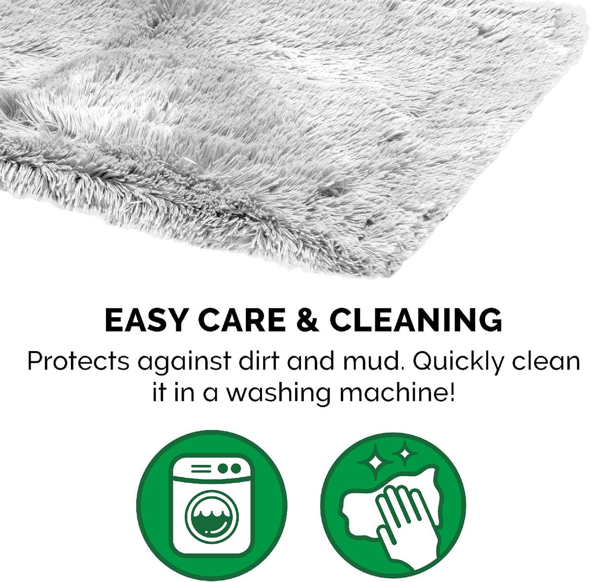 Waterproof Throw Blanket for Dogs & Indoor Cats, Washable - Shaggy Plush Calming Long Faux Fur & Velvet Dog Blanket - Gray, Large
