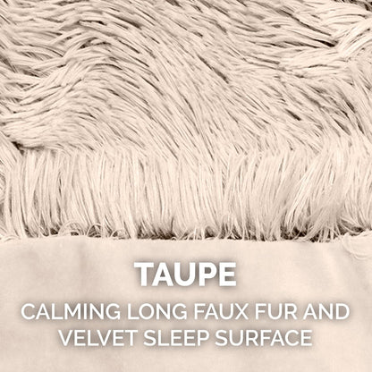 Waterproof Throw Blanket for Dogs & Indoor Cats, Washable - Shaggy Plush Calming Long Faux Fur & Velvet Dog Blanket - Gray, Large