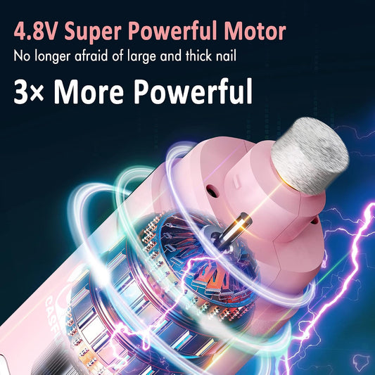 Dog Nail Grinder with 2 LED Light for Large Medium Small Dogs - 3X More Powerful 2-Speed Electric Pet Nail Trimmer Rechargeable Quiet Painless Paws Grooming & Smoothing Tool