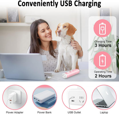 Dog Nail Grinder with 2 LED Light for Large Medium Small Dogs - 3X More Powerful 2-Speed Electric Pet Nail Trimmer Rechargeable Quiet Painless Paws Grooming & Smoothing Tool