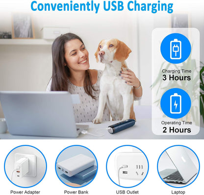 Dog Nail Grinder with 2 LED Light for Large Medium Small Dogs - 3X More Powerful 2-Speed Electric Pet Nail Trimmer Rechargeable Quiet Painless Paws Grooming & Smoothing Tool