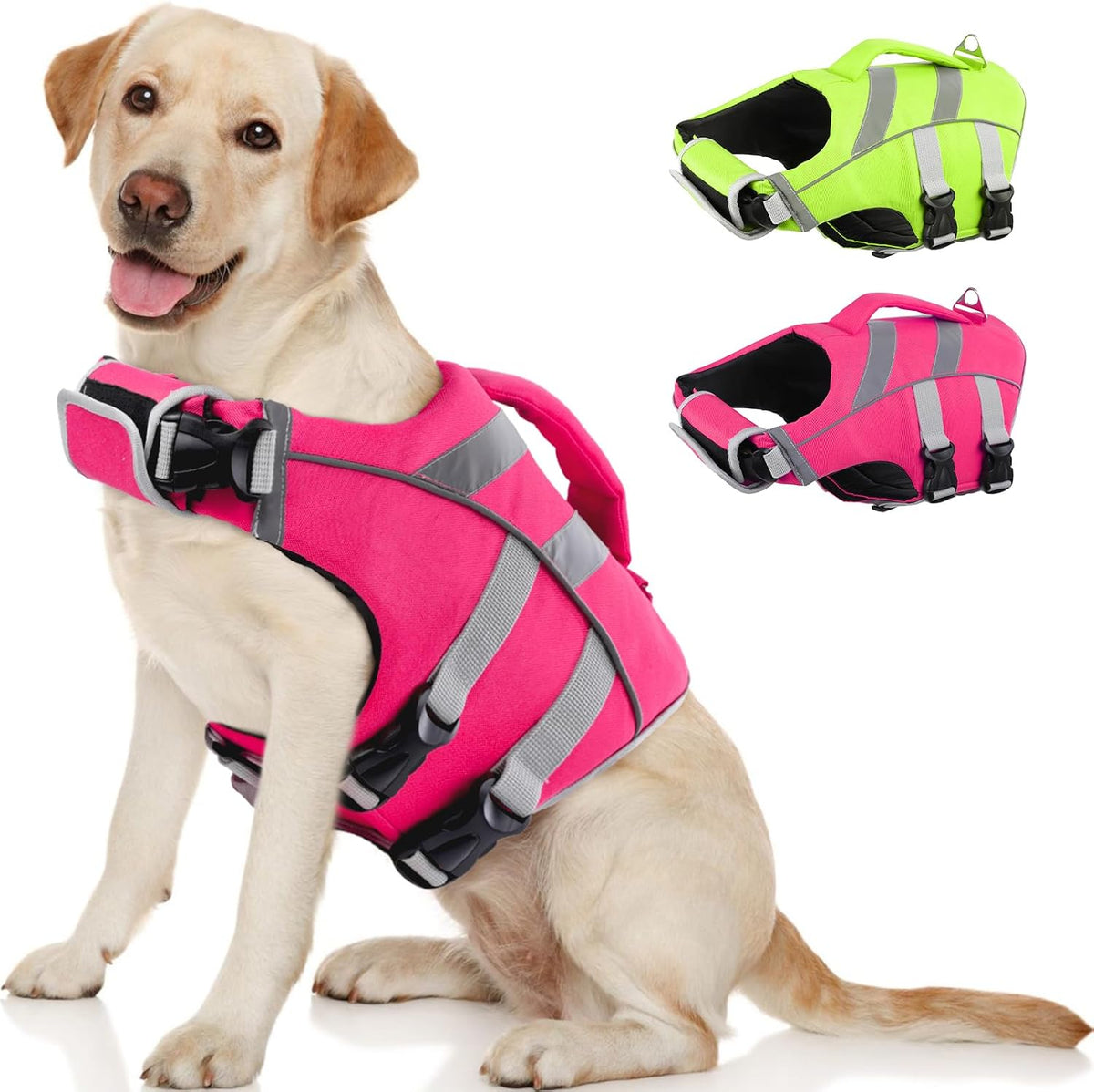 Reflective Dog Life Jacket, Dog Life Vest for Swimming Boating