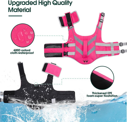 Reflective Dog Life Jacket, Dog Life Vest for Swimming Boating
