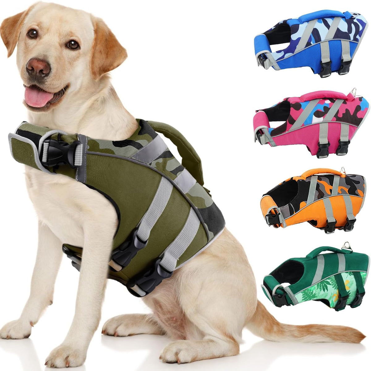 Reflective Dog Life Jacket, Dog Life Vest for Swimming Boating