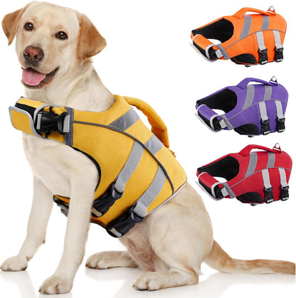 Reflective Dog Life Jacket, Dog Life Vest for Swimming Boating