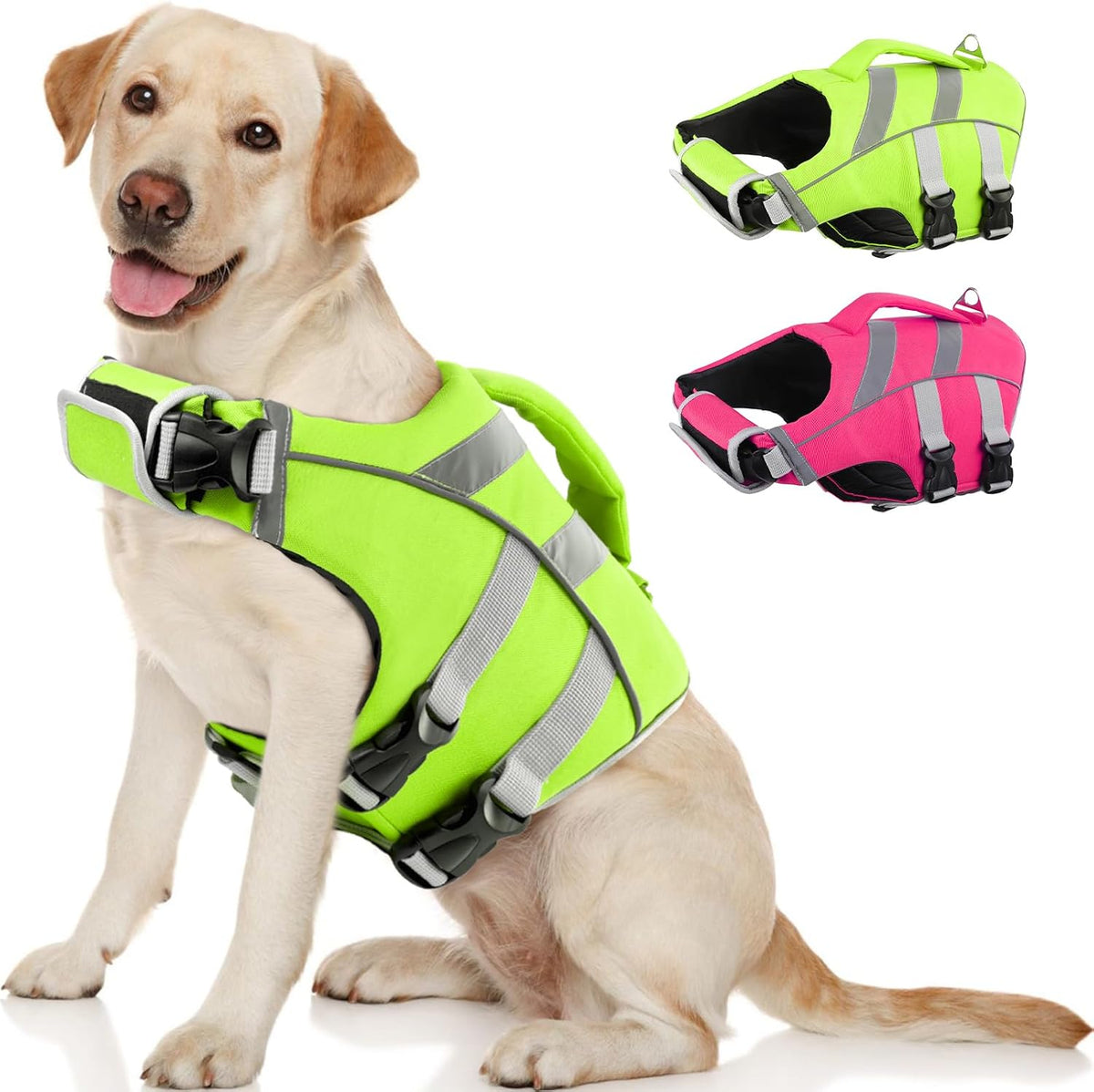 Reflective Dog Life Jacket, Dog Life Vest for Swimming Boating