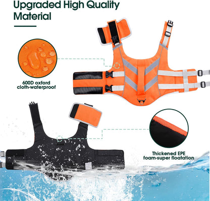 Reflective Dog Life Jacket, Dog Life Vest for Swimming Boating
