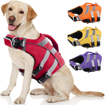 Reflective Dog Life Jacket, Dog Life Vest for Swimming Boating