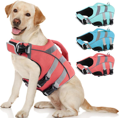 Reflective Dog Life Jacket, Dog Life Vest for Swimming Boating