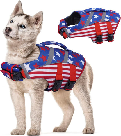 Reflective Dog Life Jacket, Dog Life Vest for Swimming Boating