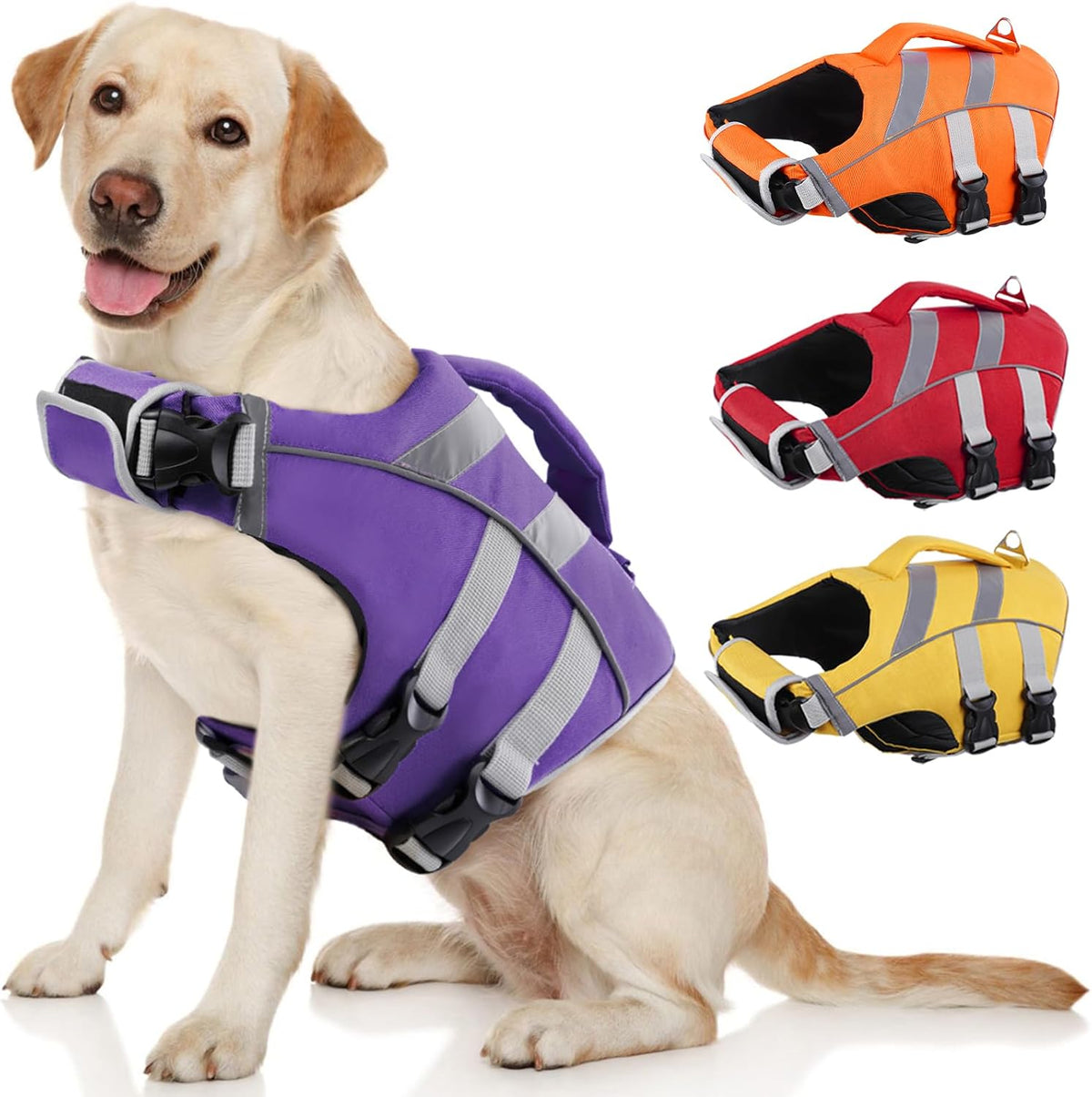 Reflective Dog Life Jacket, Dog Life Vest for Swimming Boating