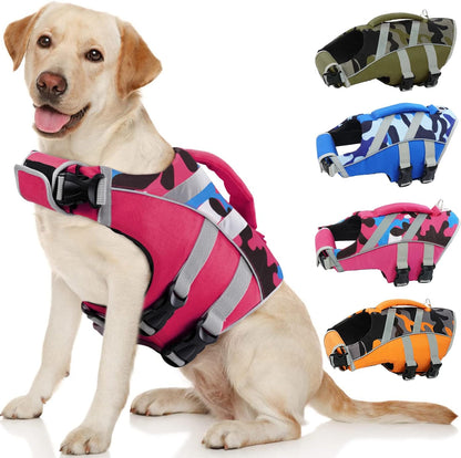 Reflective Dog Life Jacket, Dog Life Vest for Swimming Boating