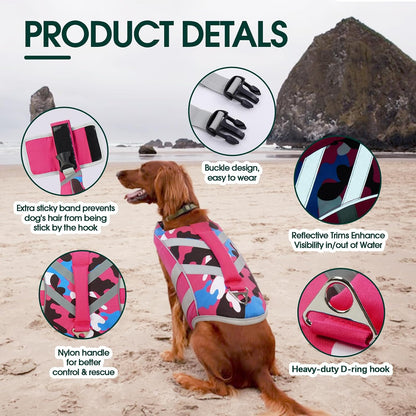 Reflective Dog Life Jacket, Dog Life Vest for Swimming Boating