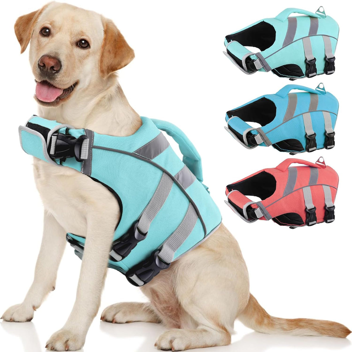 Reflective Dog Life Jacket, Dog Life Vest for Swimming Boating