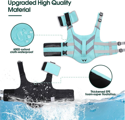 Reflective Dog Life Jacket, Dog Life Vest for Swimming Boating