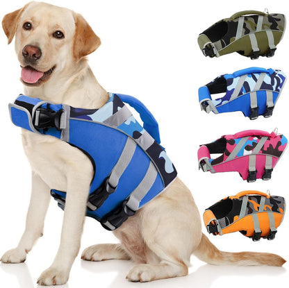 Reflective Dog Life Jacket, Dog Life Vest for Swimming Boating