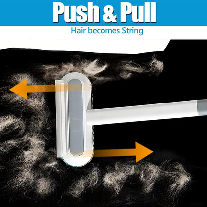 Magic Pet Hair Remover for Dog Cat Owner 2 Pieces, TikTok 4 in 1 Multifunctional Pet Hair Removal Tool for Couch Furniture Carpet Clothing, Reusable Washable Broom Brush for Window Tile Lint Cleaning