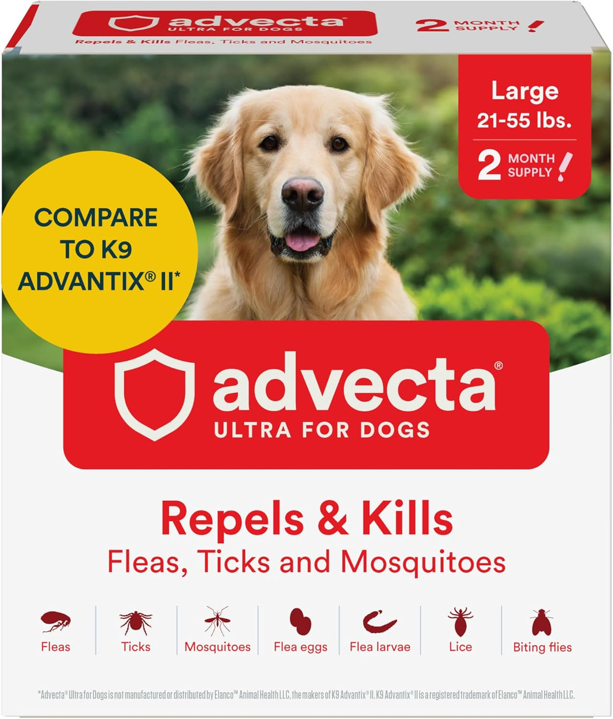 Ultra Flea and Tick Topical for Dogs 4-10 lbs, 2-Mo Supply