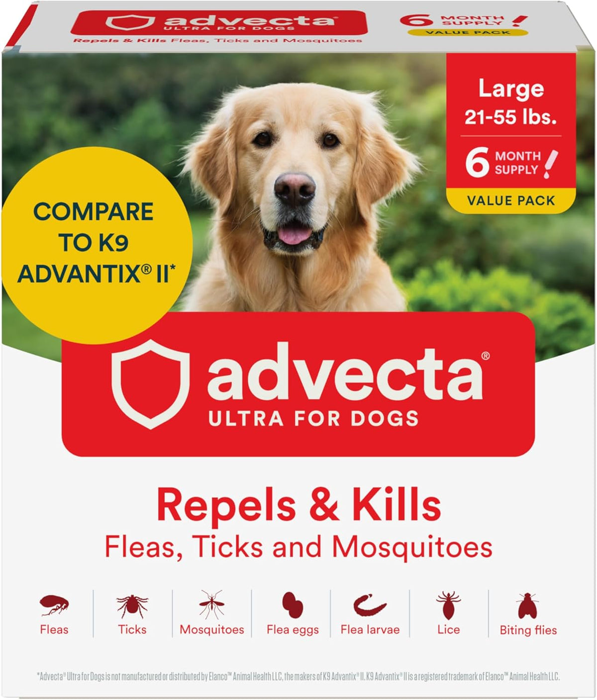 Ultra Flea and Tick Topical for Dogs 4-10 lbs, 2-Mo Supply