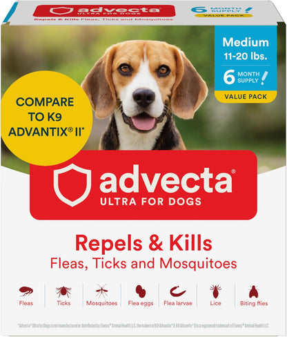 Ultra Flea and Tick Topical for Dogs 4-10 lbs, 2-Mo Supply