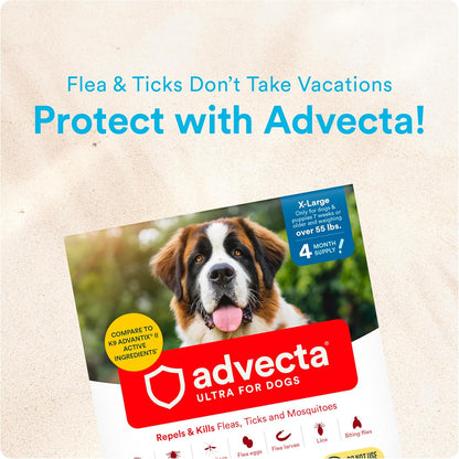 Ultra Flea and Tick Topical for Dogs 4-10 lbs, 2-Mo Supply