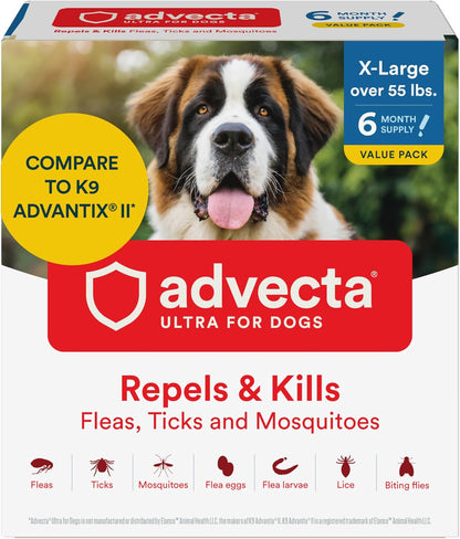 Ultra Flea and Tick Topical for Dogs 4-10 lbs, 2-Mo Supply