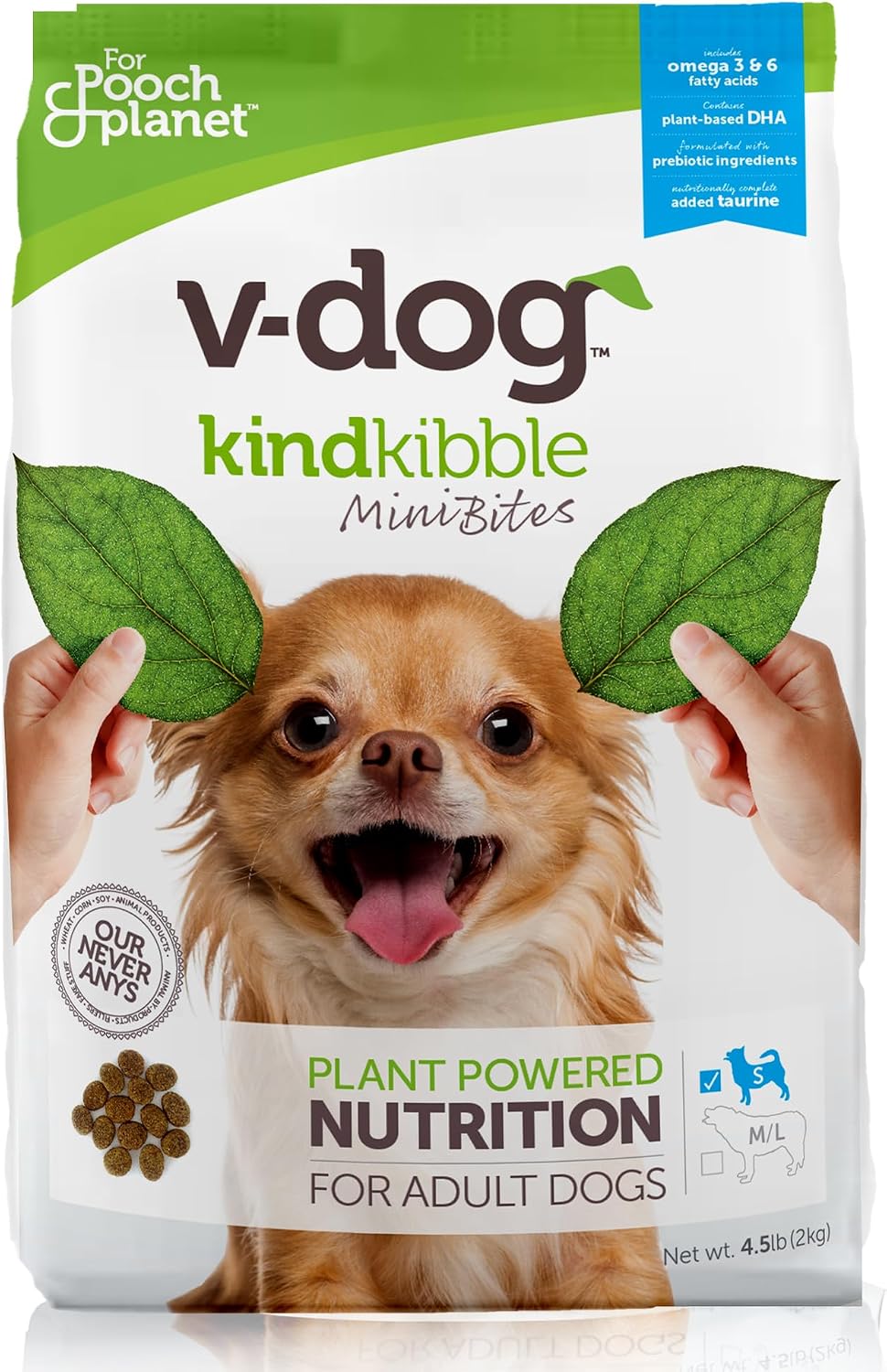 Vegan Mini Kibble Dry Dog Food (4.5 LB) Small Breed Dogs | Plant-Based Protein with Added Taurine for Sensitive Stomach and Skin | All Natural Made in US
