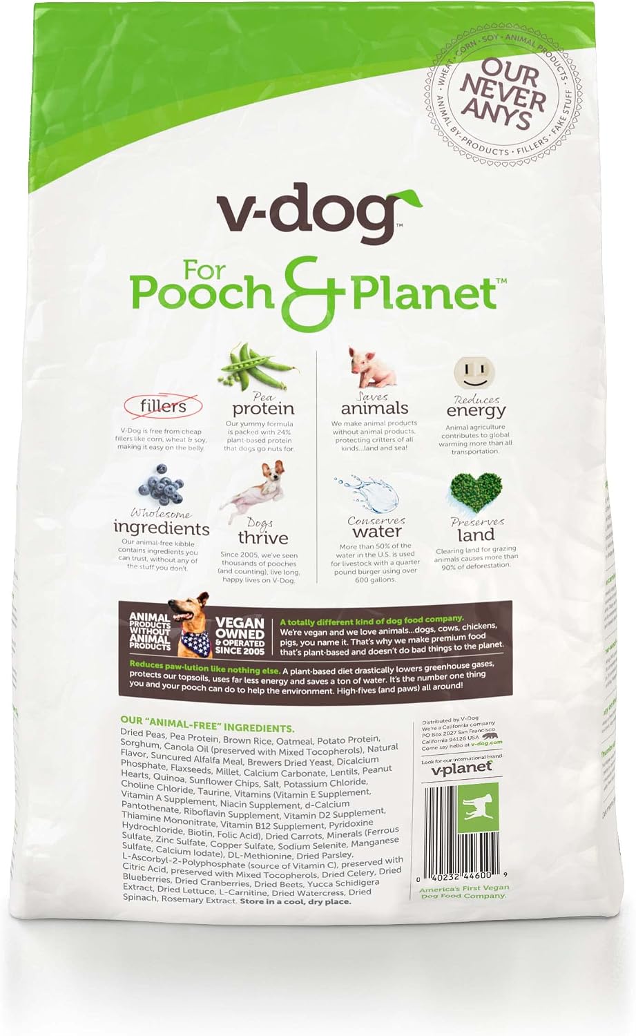 Vegan Mini Kibble Dry Dog Food (4.5 LB) Small Breed Dogs | Plant-Based Protein with Added Taurine for Sensitive Stomach and Skin | All Natural Made in US