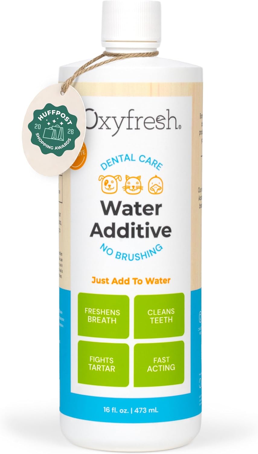 Premium Pet Dental Care Solution Pet Water Additive: Best Way to Eliminate Bad Dog Breath and Cat Bad Breath - Fights Tartar & Plaque - So Easy, Just Add to Water! Vet Recommended 16 oz.