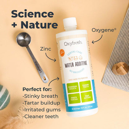 Premium Pet Dental Care Solution Pet Water Additive: Best Way to Eliminate Bad Dog Breath and Cat Bad Breath - Fights Tartar & Plaque - So Easy, Just Add to Water! Vet Recommended 16 oz.