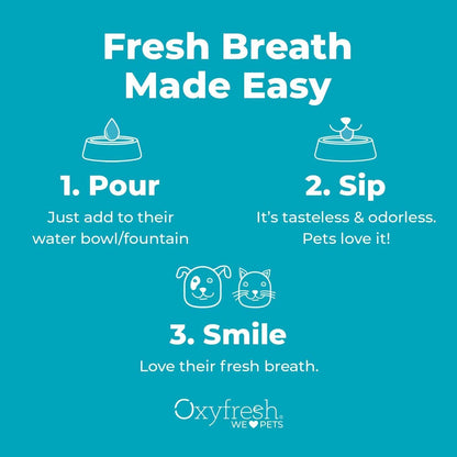 Premium Pet Dental Care Solution Pet Water Additive: Best Way to Eliminate Bad Dog Breath and Cat Bad Breath - Fights Tartar & Plaque - So Easy, Just Add to Water! Vet Recommended 16 oz.