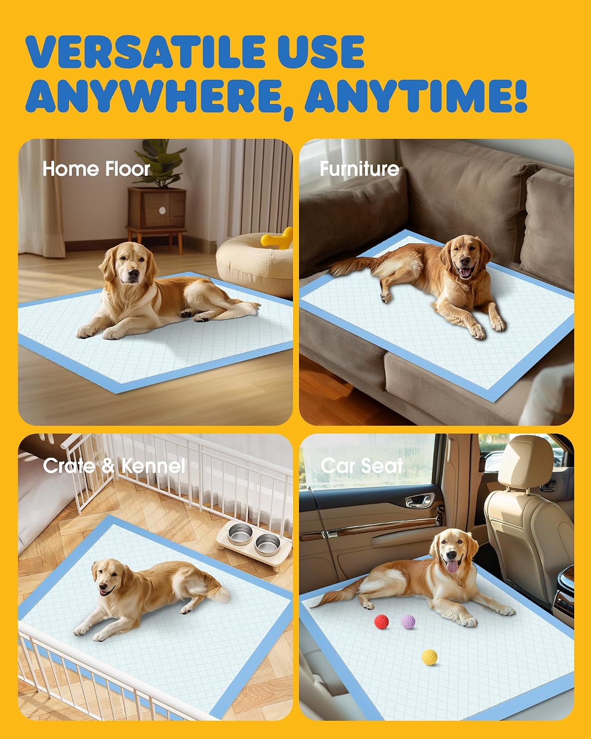 Puppy Pads for Dogs, 34x28 in, 6-Layer Leakproof