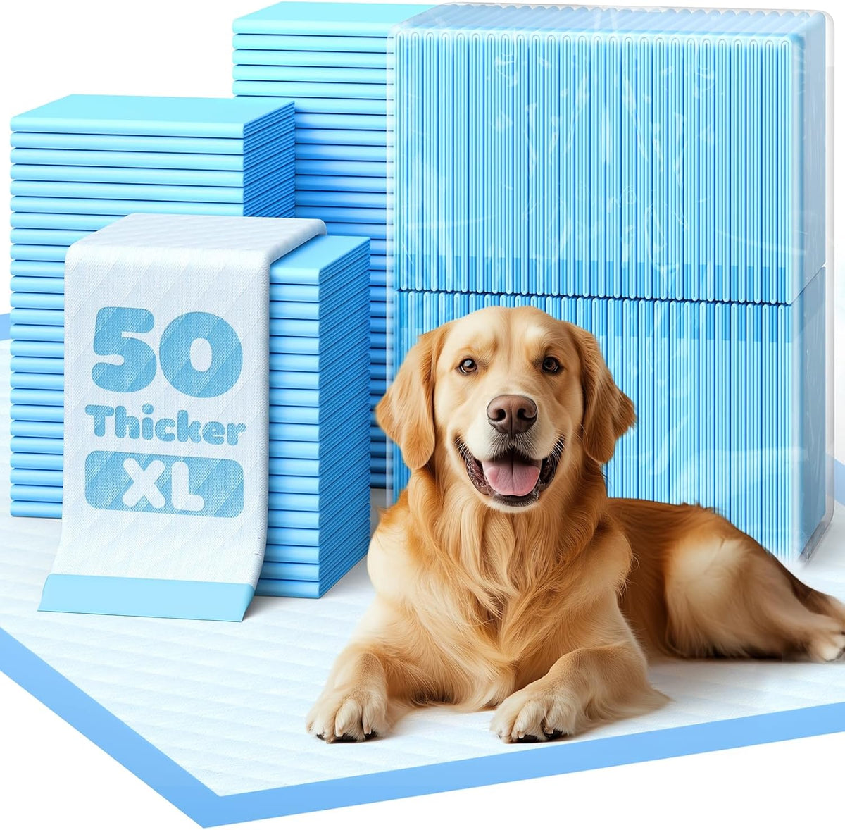 Puppy Pads for Dogs, 34x28 in, 6-Layer Leakproof