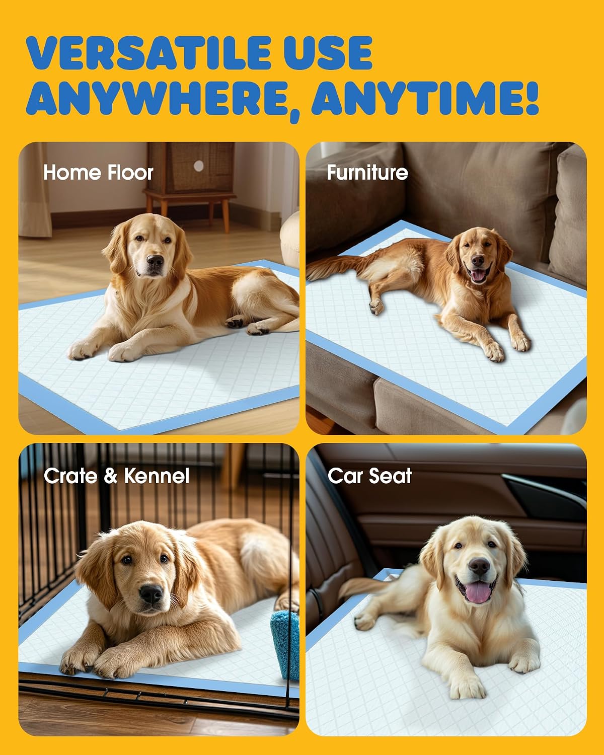 Puppy Pads for Dogs, 34x28 in, 6-Layer Leakproof