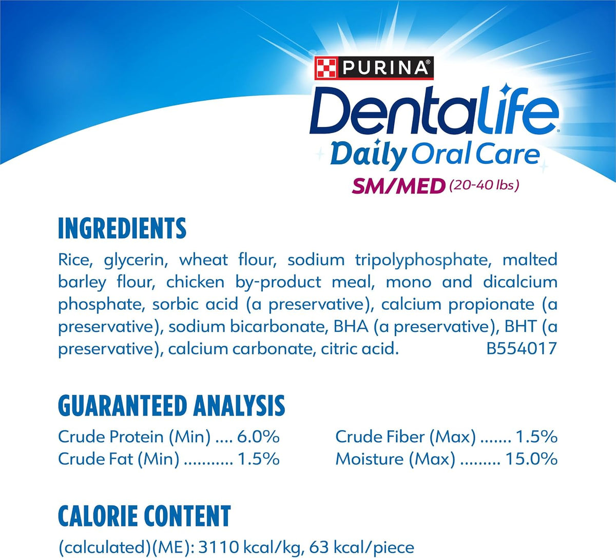 Daily Oral Care Dog Treats for Small and Medium Dogs, Chewy Dental Treat to Freshen Breath and Fight Tartar, Chicken Flavor - 40 ct. Pouch