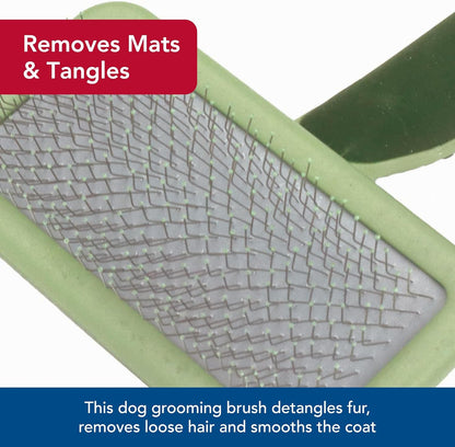 Safari Dog Soft Slicker Brush - Dog Grooming Brush for Shedding - for Dogs with Short, Medium and Long Hair - Small - 6.5" x 2.5"