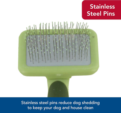 Safari Dog Soft Slicker Brush - Dog Grooming Brush for Shedding - for Dogs with Short, Medium and Long Hair - Small - 6.5" x 2.5"