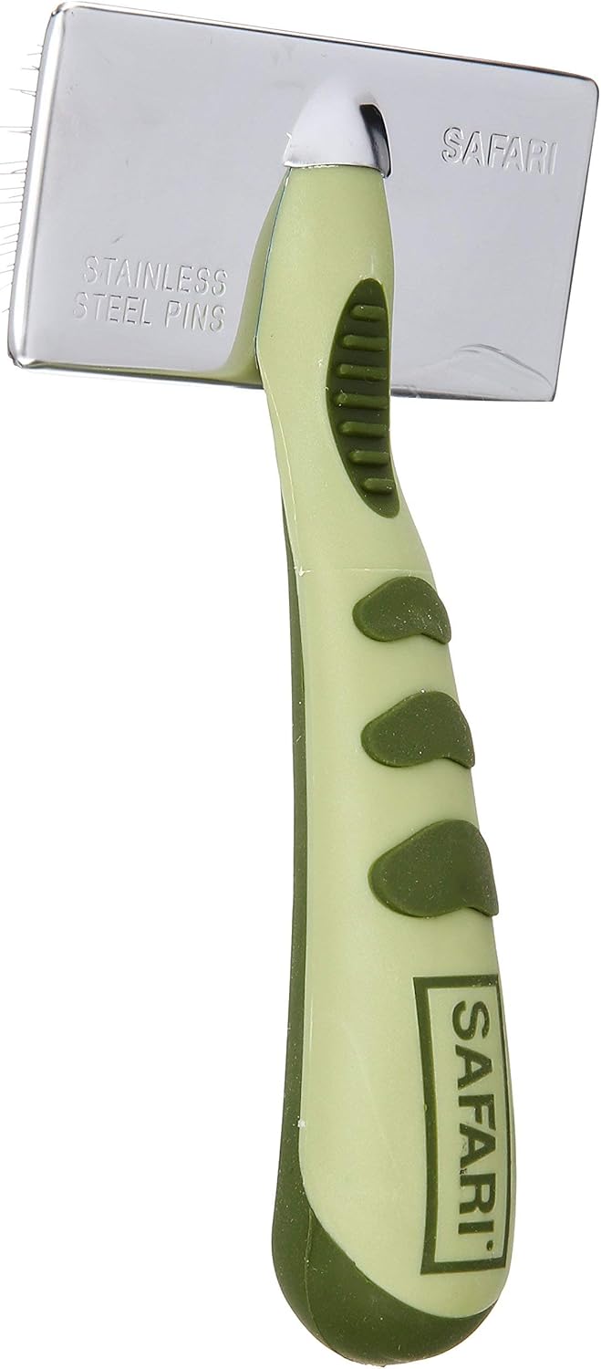 Safari Dog Soft Slicker Brush - Dog Grooming Brush for Shedding - for Dogs with Short, Medium and Long Hair - Small - 6.5" x 2.5"