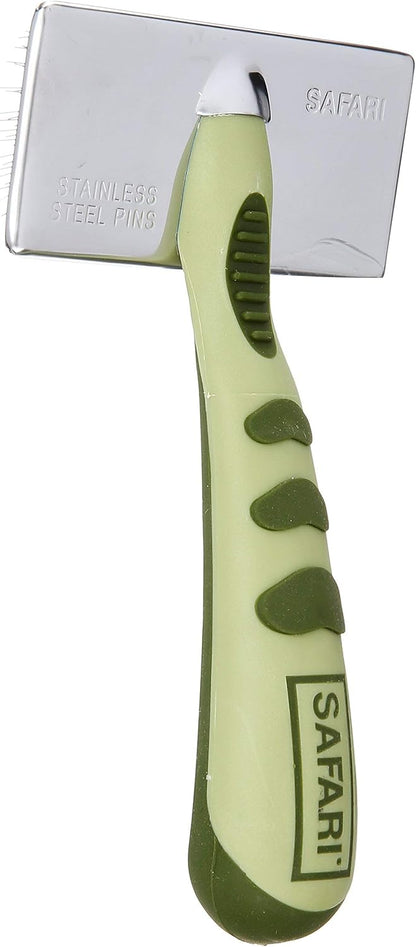 Safari Dog Soft Slicker Brush - Dog Grooming Brush for Shedding - for Dogs with Short, Medium and Long Hair - Small - 6.5" x 2.5"