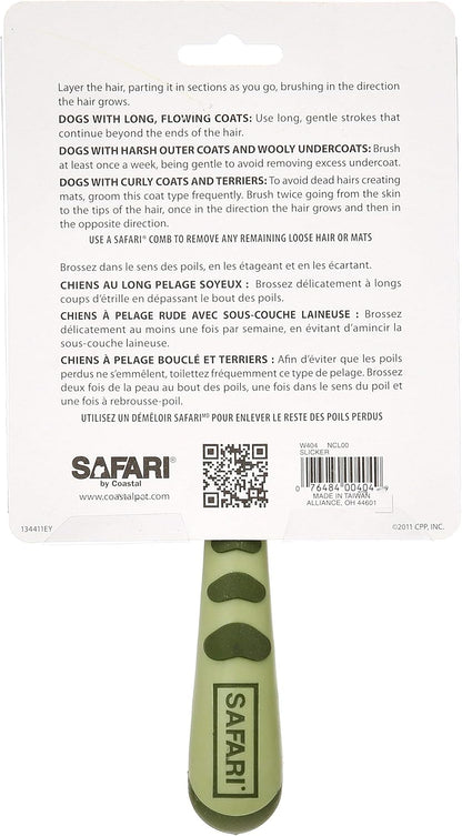 Safari Dog Soft Slicker Brush - Dog Grooming Brush for Shedding - for Dogs with Short, Medium and Long Hair - Small - 6.5" x 2.5"
