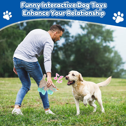 Plush Chew Toys for Large Dogs, Tough Crinkle Stuffed Animal Squeaky Interactive Toys for Small Medium Large Dogs, Keep Them Busy, Big Pet Toys
