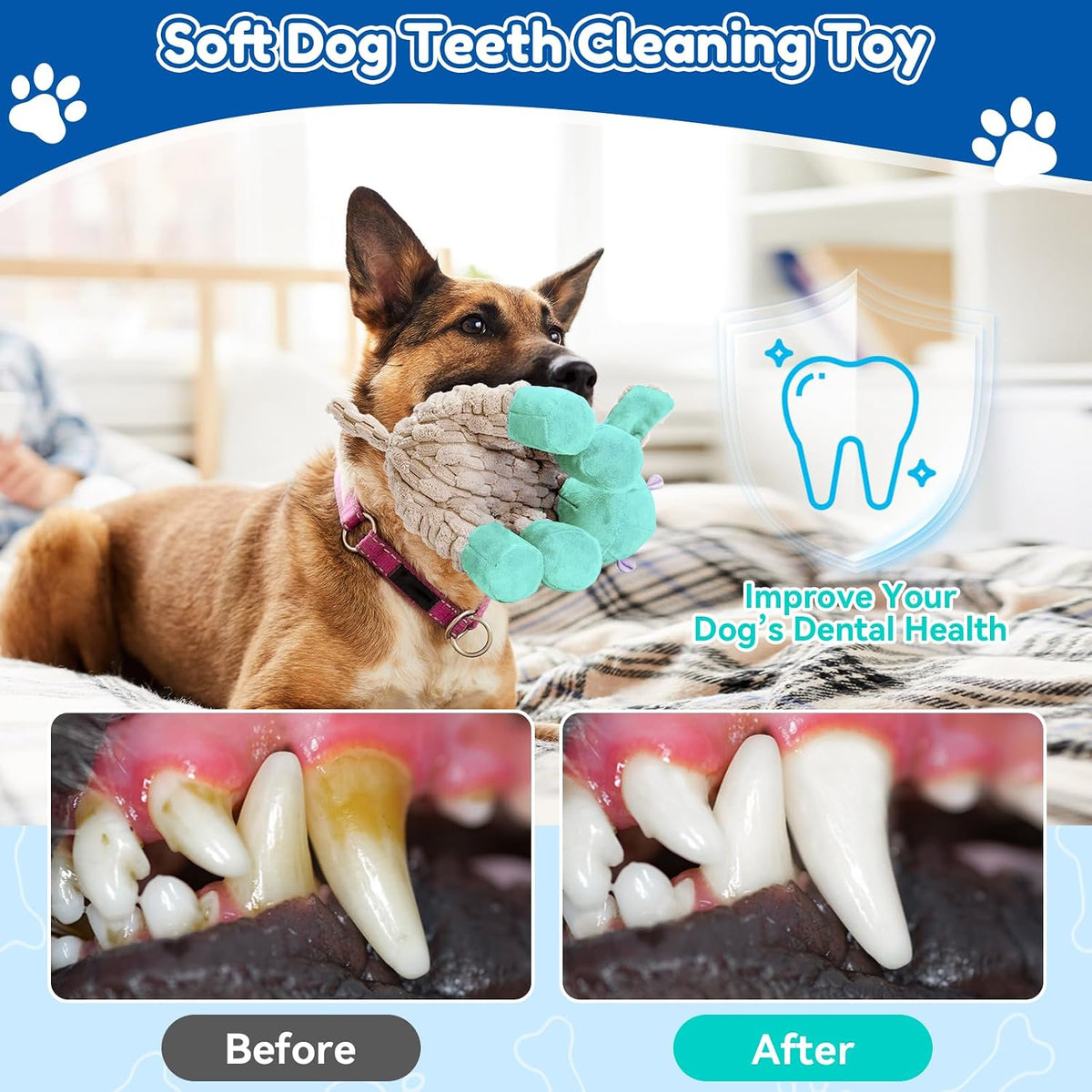 Plush Chew Toys for Large Dogs, Tough Crinkle Stuffed Animal Squeaky Interactive Toys for Small Medium Large Dogs, Keep Them Busy, Big Pet Toys
