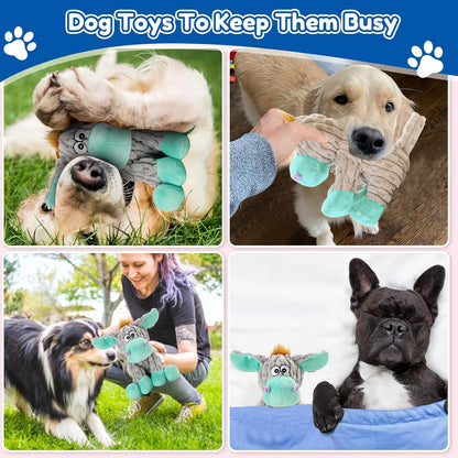 Plush Chew Toys for Large Dogs, Tough Crinkle Stuffed Animal Squeaky Interactive Toys for Small Medium Large Dogs, Keep Them Busy, Big Pet Toys