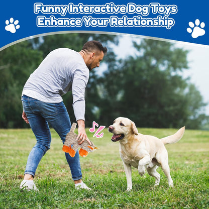 Plush Chew Toys for Large Dogs, Tough Crinkle Stuffed Animal Squeaky Interactive Toys for Small Medium Large Dogs, Keep Them Busy, Big Pet Toys